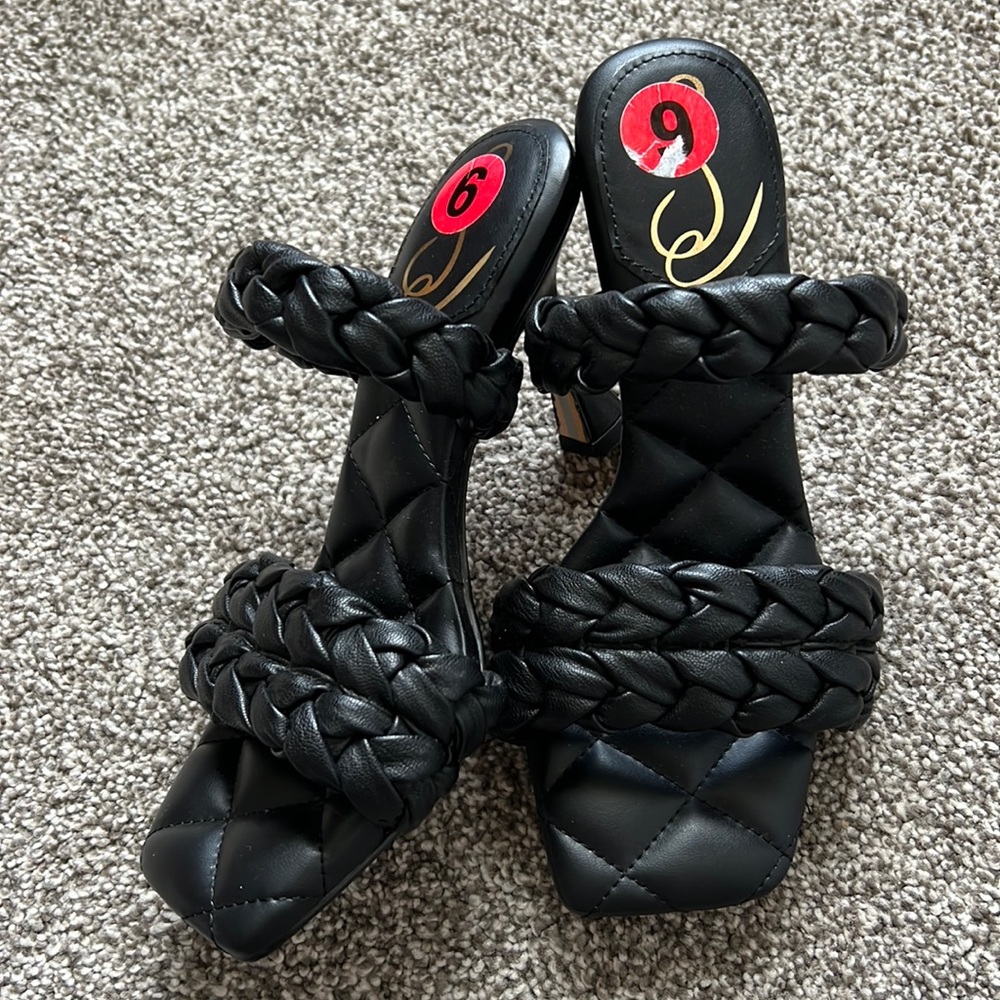 Braided Leather Sandal Heel 🖤